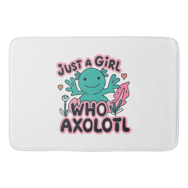 bara en tjej som älskar Axolotl Badrumsmatta (Framsidan)