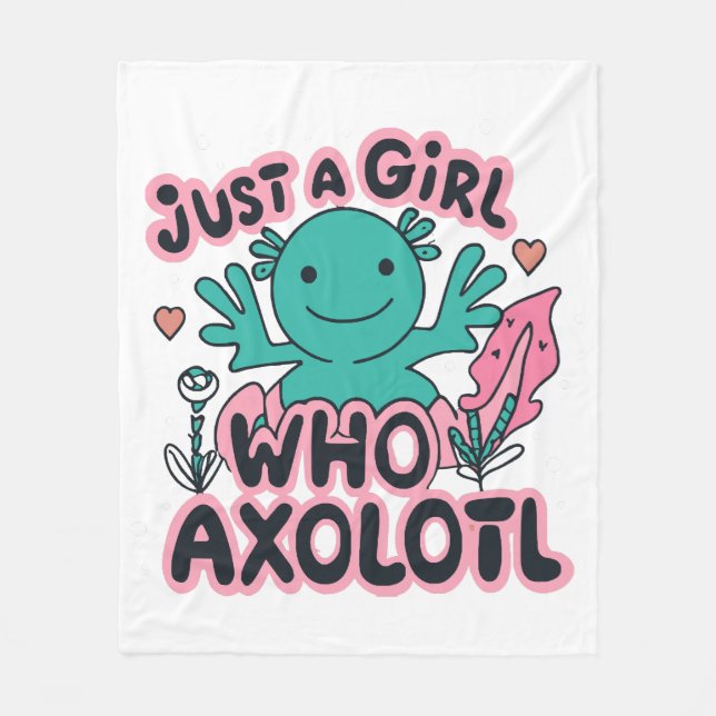 bara en tjej som älskar Axolotl Fleecefilt (Framsidan)