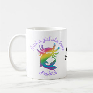 Bara en tjej som älskar axolotler Söt anpassningsb Kaffemugg