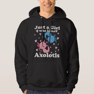 Bara en tjej som älskar Axolotls Axolotl Söt Kawai Hoodie