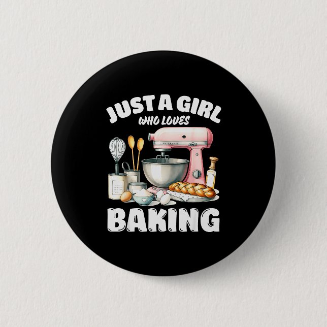 Bara en tjej som älskar bakning, bakälskare  knapp (Framsida)