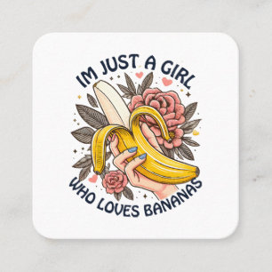 Bara en tjej som älskar bananer fyrkantigt visitkort