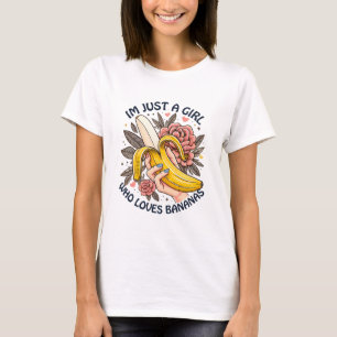 Bara en tjej som älskar bananer t shirt