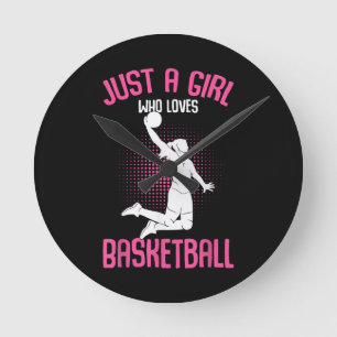 Bara en tjej som älskar basket barn tjejer rund klocka