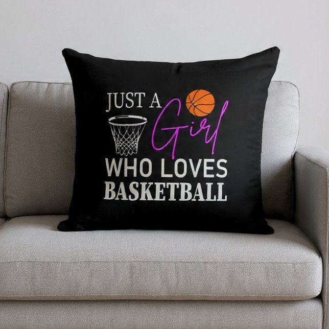 Bara en tjej som älskar basketboll kastkudde kudde (Skapare uppladdad)