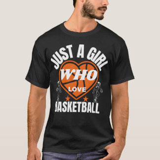 bara en tjej som älskar basketroligt t shirt