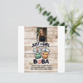 Bara en tjej som älskar Boba Inbjudningar