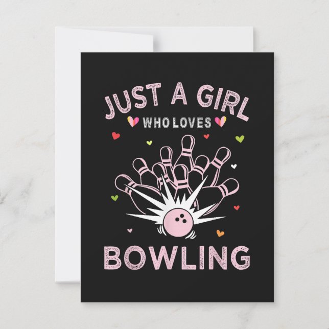 Bara en tjej som älskar bowling inbjudningar (Framsida)