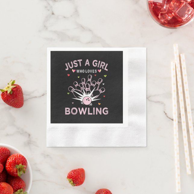 Bara en tjej som älskar bowling pappersservett (Insitu)