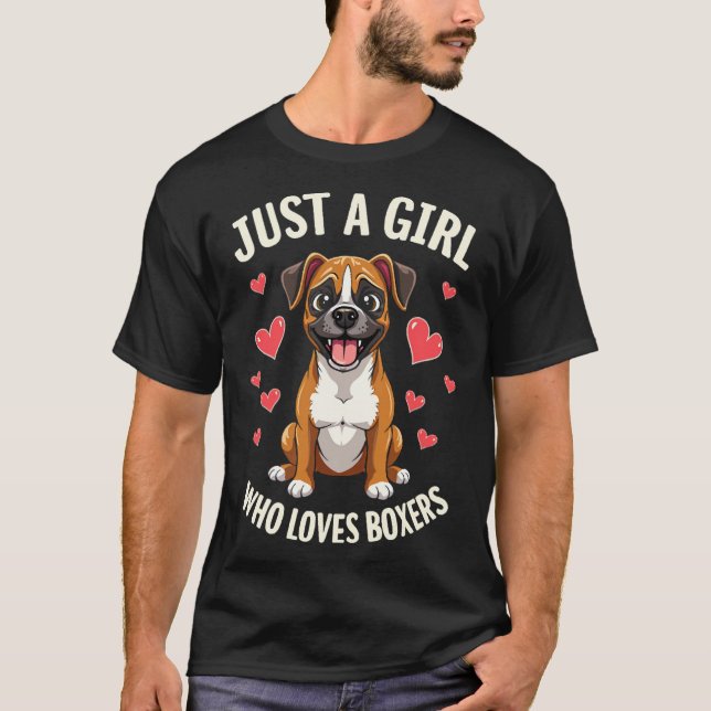 Bara en tjej som älskar Boxers T Shirt (Framsida)