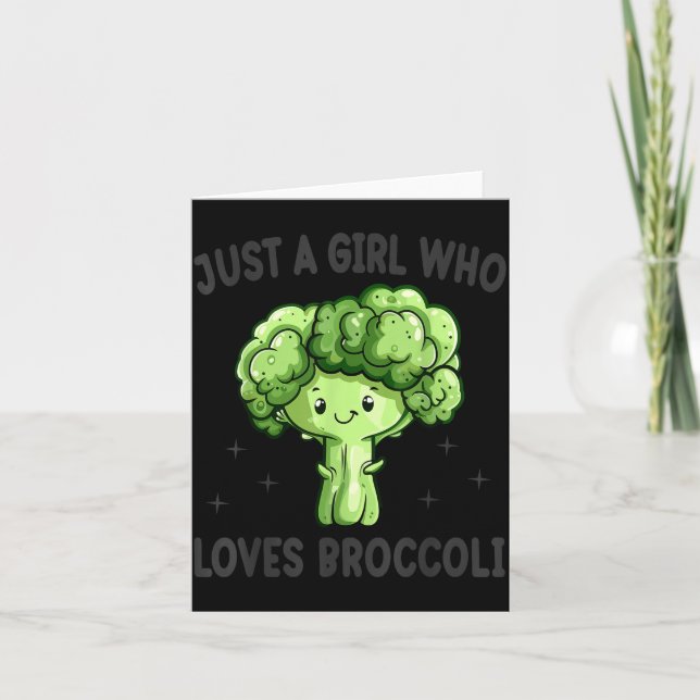 Bara en tjej som älskar broccoli rolig broccoli kä kort (Framsida)