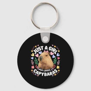 Bara en tjej som älskar capybaror söt capybara kär nyckelring