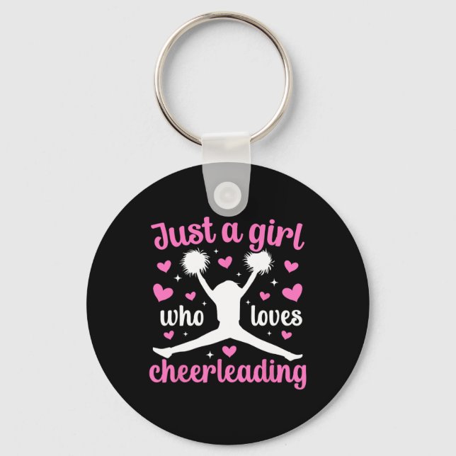 Bara en tjej som älskar Cheerleading Cheerleader C Nyckelring (Framsida)