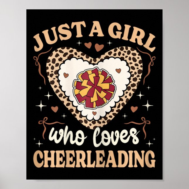 Bara en tjej som älskar Cheerleading Cheetah Print Poster (Framsidan)