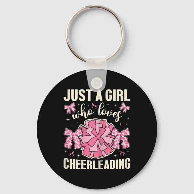 Bara en tjej som älskar Cheerleading Ko Print Chee Nyckelring (Framsida)