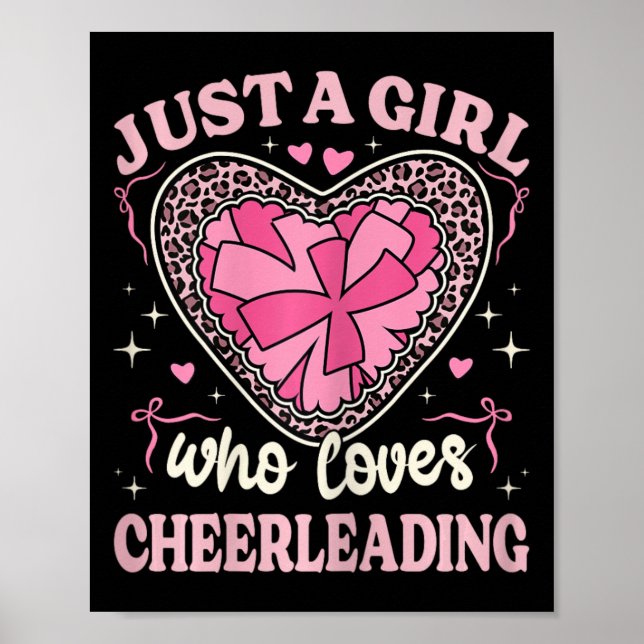 Bara en tjej som älskar Cheerleading Leopard Print Poster (Framsidan)