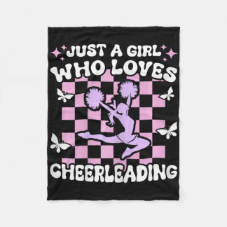 Bara en tjej som älskar Cheerleading tjejer Cheerl Fleecefilt