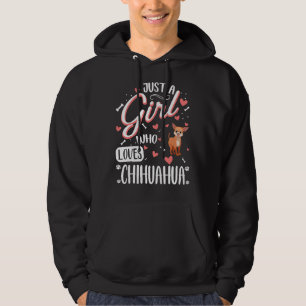 Bara en tjej som älskar Chihuahua Rolig Chihuahua Hoodie