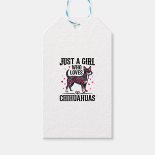 Bara en tjej som älskar Chihuahuas Vintage Hund De Presentetikett