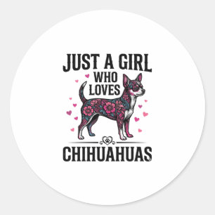 Bara en tjej som älskar Chihuahuas Vintage Hund De Runt Klistermärke