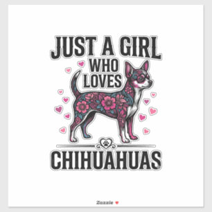 Bara en tjej som älskar Chihuahuas Vintage hunddes Klistermärken