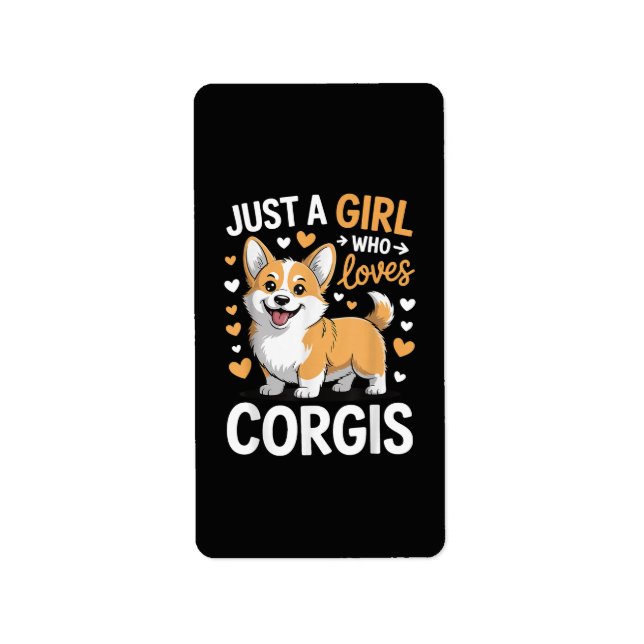 Bara en tjej som älskar Corgis Adressetikett (Framsidan)