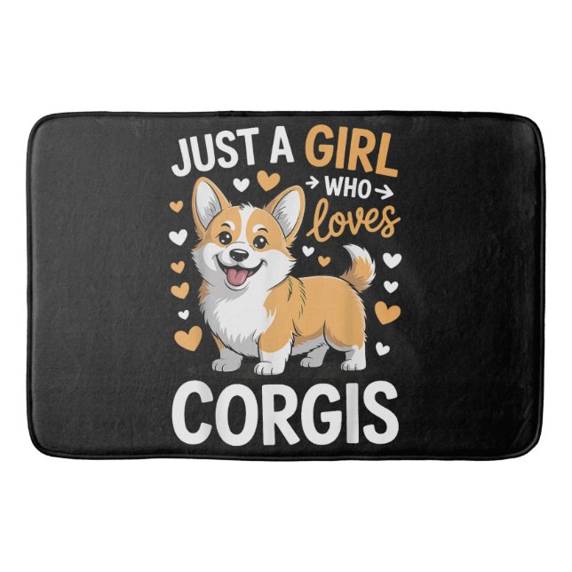 Bara en tjej som älskar Corgis Badrumsmatta (Framsidan)