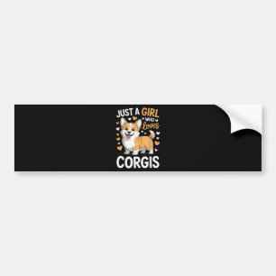 Bara en tjej som älskar Corgis Bildekal