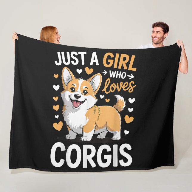 Bara en tjej som älskar Corgis Fleecefilt (På plats)