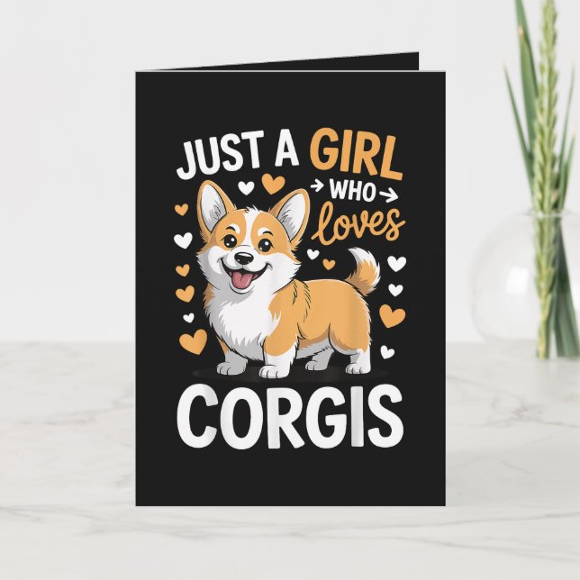 Bara en tjej som älskar Corgis Helgkort (Framsida)