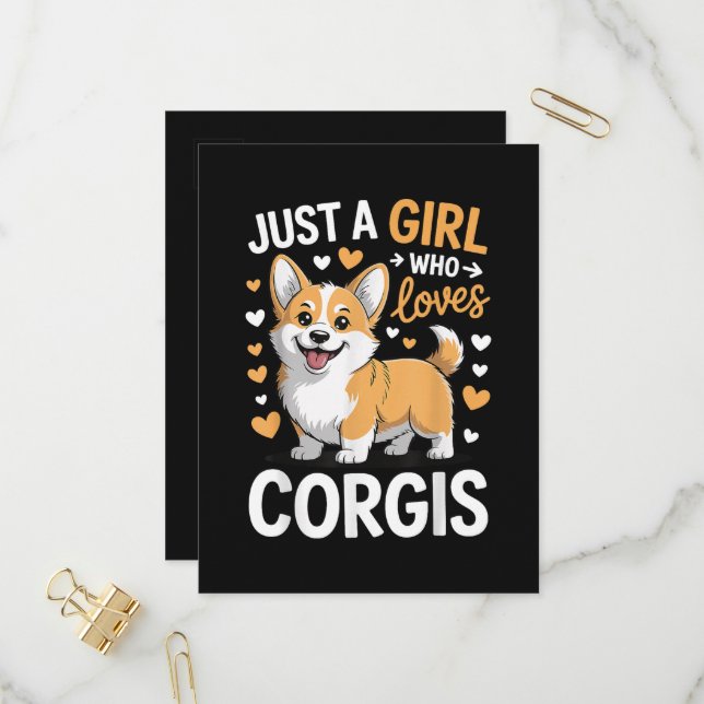 Bara en tjej som älskar Corgis Inbjudan Vykort (Fram/Back In Situ)