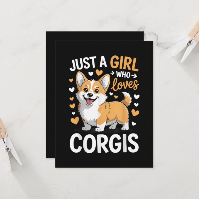 Bara en tjej som älskar Corgis Inbjudningar (Fram/Back In Situ)