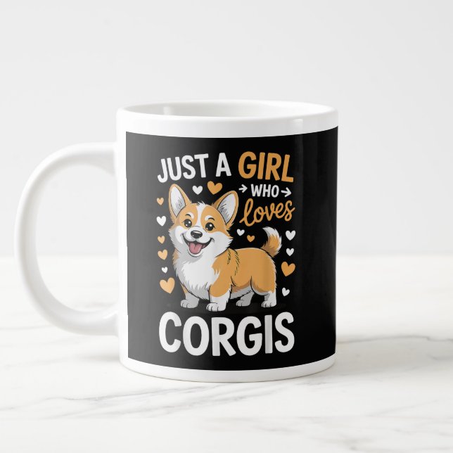 Bara en tjej som älskar Corgis Jumbo Mugg (Vänster)