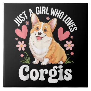 Bara en tjej som älskar Corgis Kakelplatta