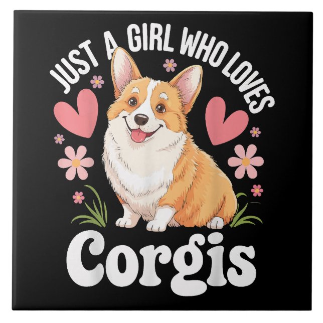 Bara en tjej som älskar Corgis Kakelplatta (Framsidan)