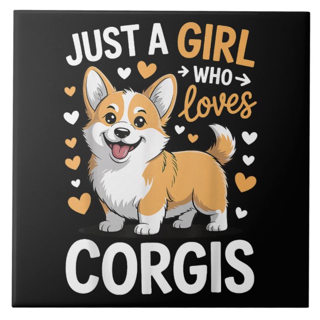 Bara en tjej som älskar Corgis Kakelplatta (Framsidan)