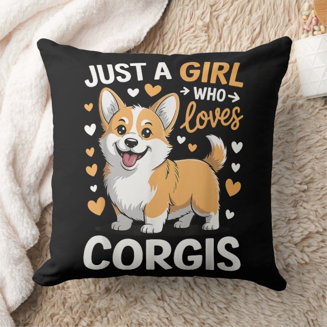 Bara en tjej som älskar Corgis Kudde (Filt)