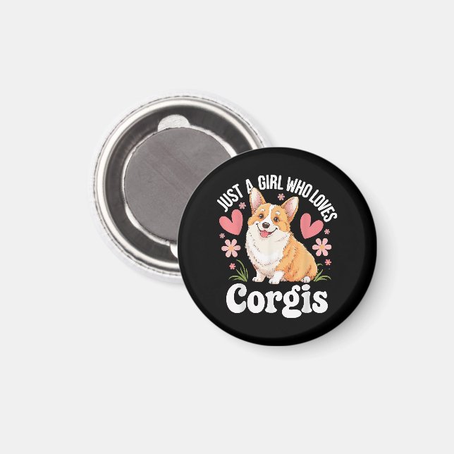 Bara en tjej som älskar Corgis Magnet (Front/Back)
