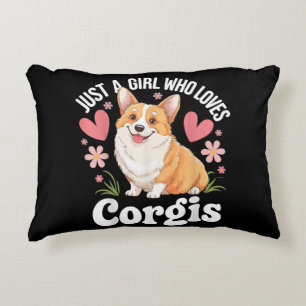 Bara en tjej som älskar Corgis Prydnadskudde