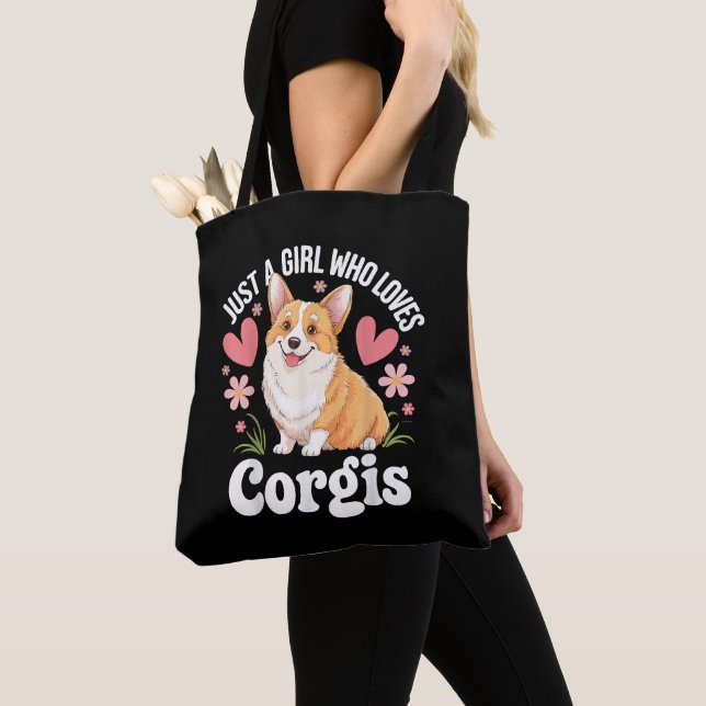 Bara en tjej som älskar Corgis Tygkasse (Närbild)