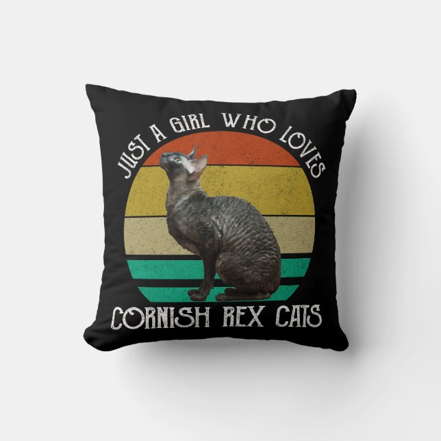 Bara en tjej som älskar Cornish Rex katter Kudde (Framsida)