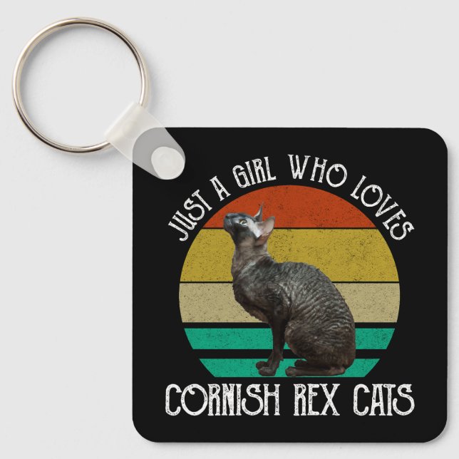Bara en tjej som älskar Cornish Rex katter Nyckelring (Framsida)