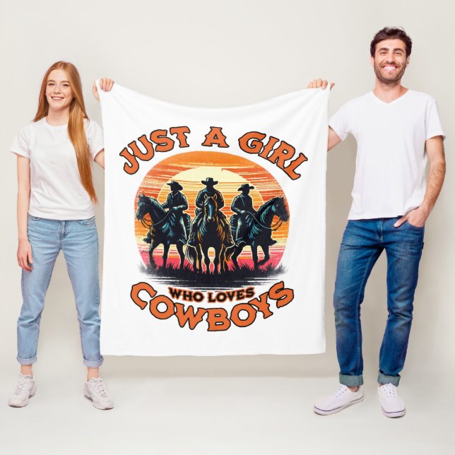 Bara en tjej som älskar cowboys fleecefilt (På plats)