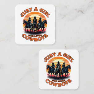 Bara en tjej som älskar cowboys fyrkantigt visitkort
