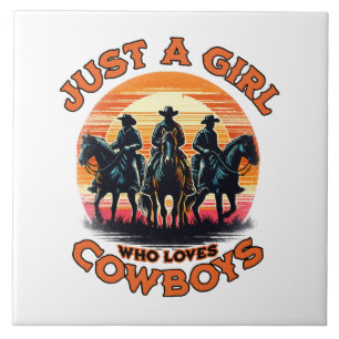 Bara en tjej som älskar cowboys kakelplatta