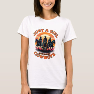 Bara en tjej som älskar cowboys t shirt