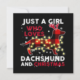 Bara en tjej som älskar Dachshund och jul Anteckningskort