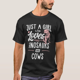 Bara En Tjej Som älskar Dinosaurier Och Kor Dinosa T Shirt