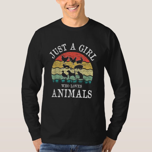 Bara en tjej som älskar djur t shirt (Framsida)