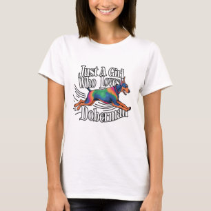 Bara en tjej som älskar Dobermann T Shirt